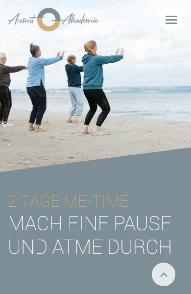 Mobile Ansicht der Auszeitakademie für Auszeiten am Meer