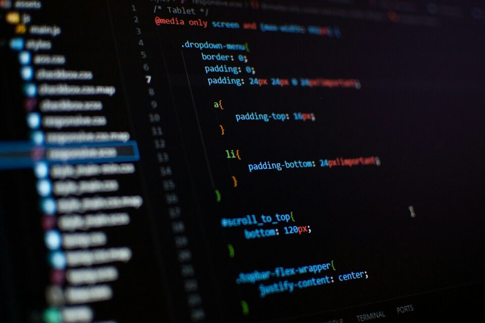 Foto eines Code-Editors mit CSS Styles
